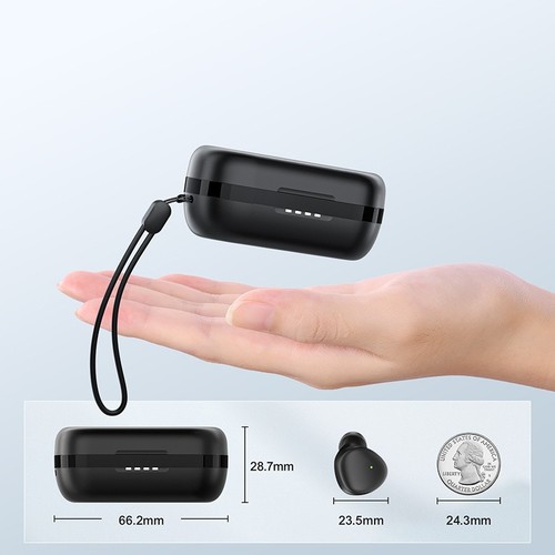 Joyroom bezprzewodowe słuchawki TWS Bluetooth 5.1 300mAh czarny (JR-TL1 Pro) - Zdjęcie 4 z 8