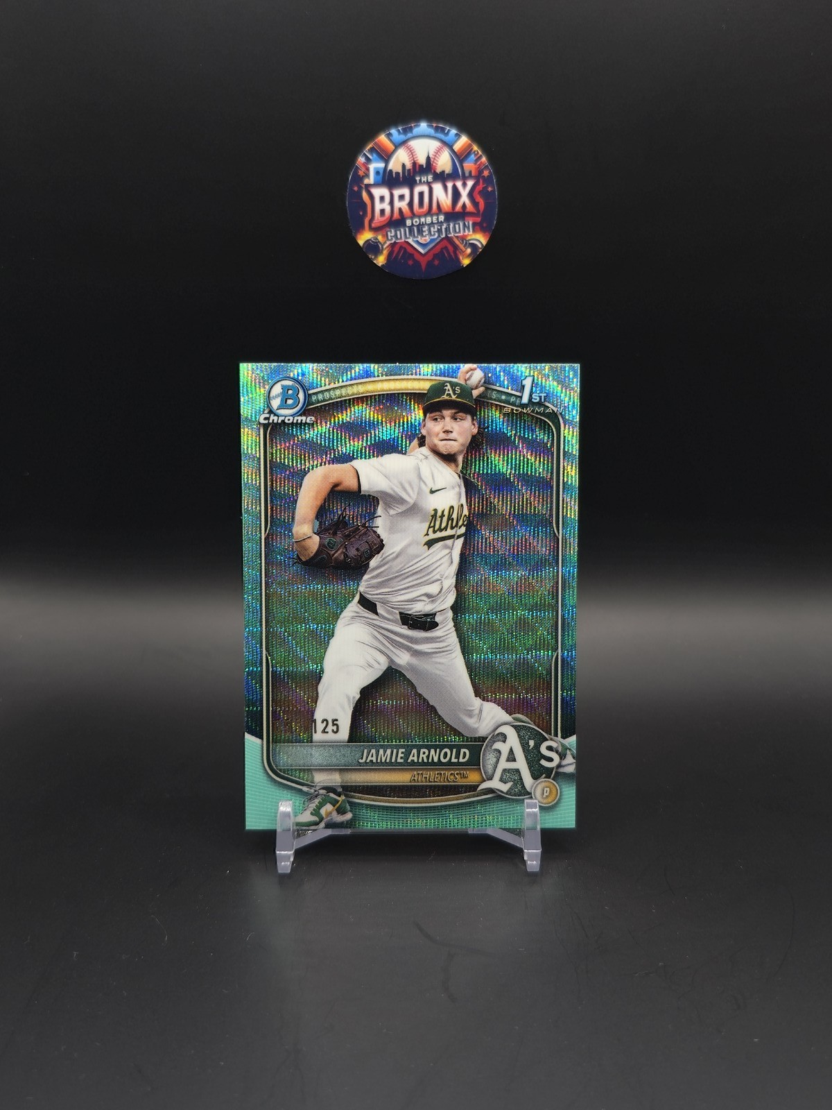 2025 Bowman Draft #BDC-30 Jamie Arnold Chrome Aqua Wave Refractor #/125