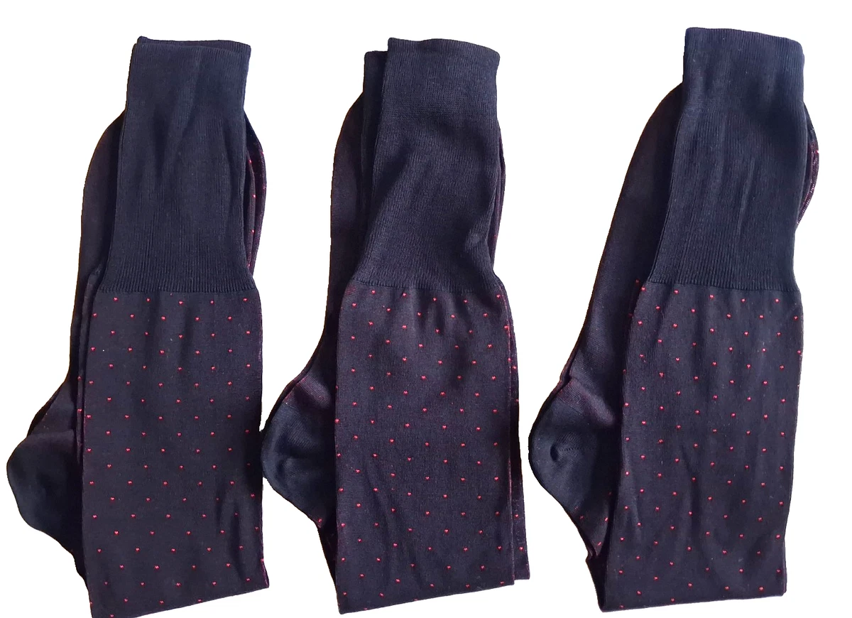 3 Pairs Bresciani Over the Calf Socks Fits 9-10 Large Cotton Mix-Priced to Sell