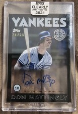 Topps 2021 Clearly Authentic Don Mattingly Auto Topps 35th /75 Yankees 