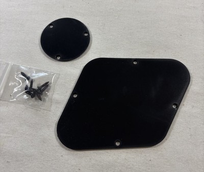 2010 Epiphone Les Paul Custom Cavity Cover Plates Black w/ HW
