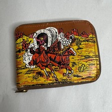 1950s 1960s Vintage Vinyl Western Theme Cowboy Kids Wallet Rodeo Kwik Zip