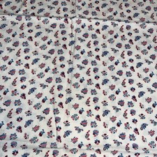 Vintage Feedsack fabric flour blue gray burgundy coral white tiny flower design