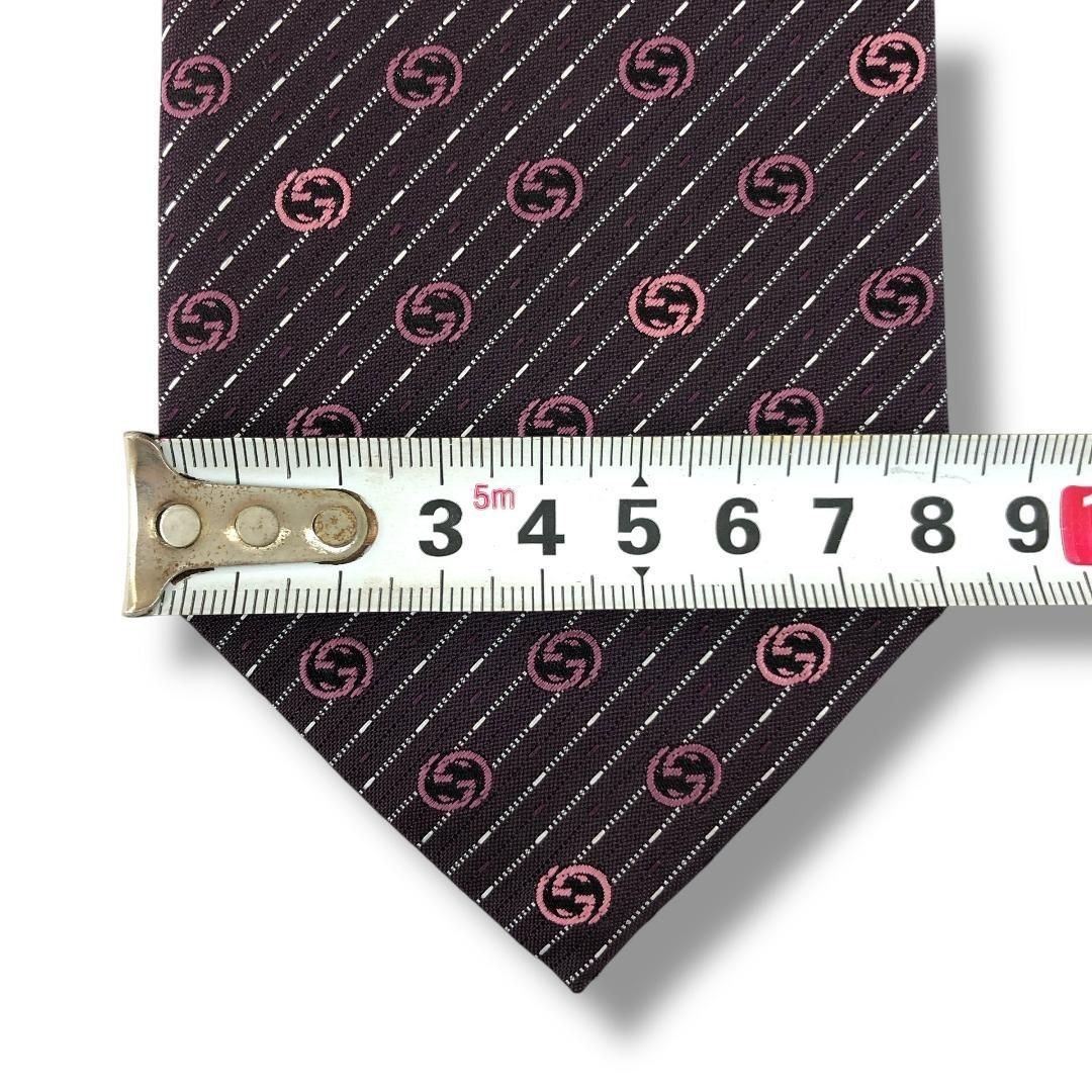 Excellent Used Gucci Interlocking Red Purple Tie … - image 5