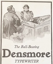 Boss Dictates to Stenographer Girl DENSMORE Typewriter Vtg 1900 Office Print Ad thumbnail