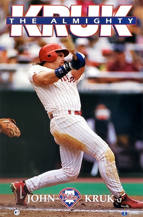 John Kruk Poster Phillies The Almighty Baseball Photo 12x8in Metal Sign Plate