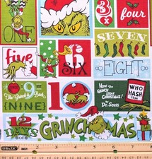 6.5 yards Twelve Days of GRINCHMAS How the Grinch Stole Christmas 2020 Fabric
