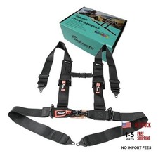 4 Point Safety Harness with Padding, Latch and Link Safety Harness 2 inch Black