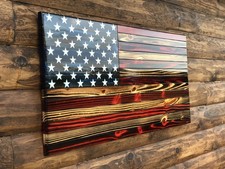 Rustic Wooden American Flag