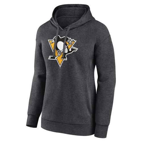 Women's Charcoal Pittsburgh Penguins Primary Logo Pullover Hoodie - Imagen 2 de 3
