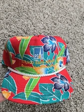 Vintage PG&E Hat Cap One Size Snapback Floral Multicolor San Sun 90s 