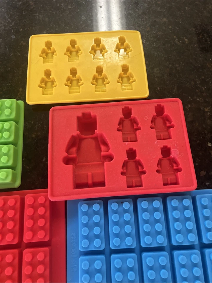 Lot of 7 Lego Brick Mini Figure Silicone Molds Candy Modern Gummy Ice Cube Tray - Image 2 of 4