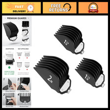 Hair Clipper Guards Set - 3 Premium Trimmer Combs, 10/12/16 Sizes, Fits Most Cli