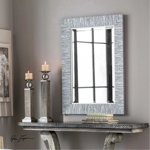 Uttermost 14551 Belaya 38 X 28 inch Gray Wood Wall Mirror - Picture 2 of 2