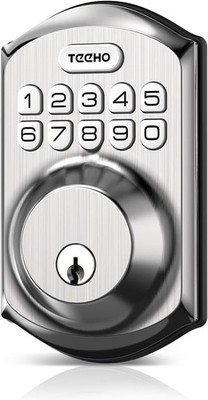 TEEHO TE001 Keyless Entry Door Lock with Keypad - Smart Deadbolt Lock Nickle