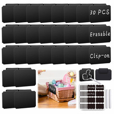 81-Piece Set of Basket Labels Clip On For Storage Bins: 30 Erasable Plastic Kitc