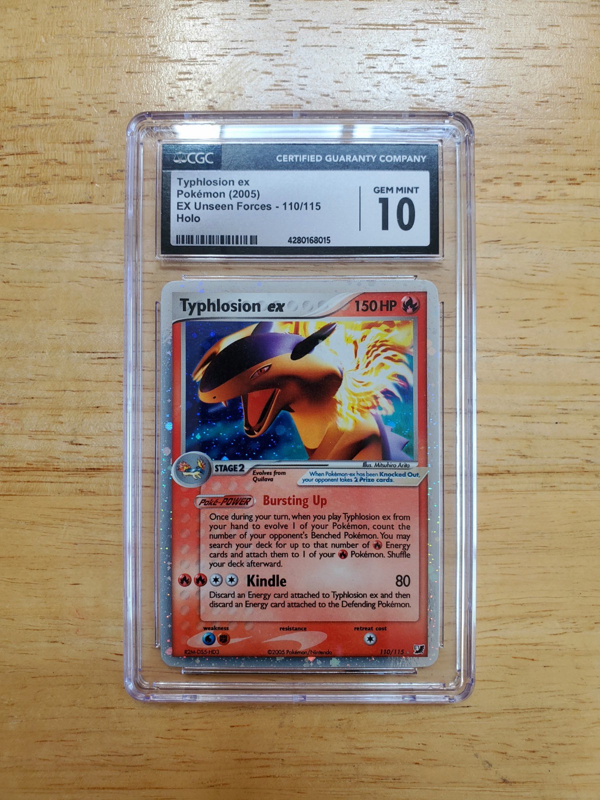 Pokemon CGC 10 GEM MINT 2005 Typhlosion Ex 110/115 Unseen Forces Holo Card