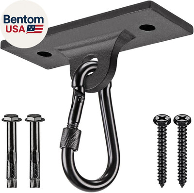 Heavy Bag Hangers & Brackets - Ceiling Mount with Carabiner for Strength Trainin