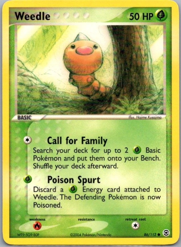 Weedle 86/112 Common FireRed & LeafGreen NM
