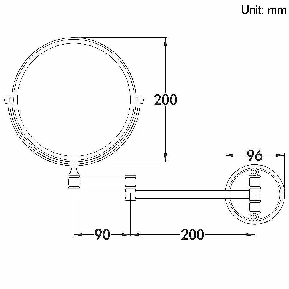 Rose Gold Folding Bathroom Makeup Mirror Wall Mount Vanity Mirror 3x Magnifying