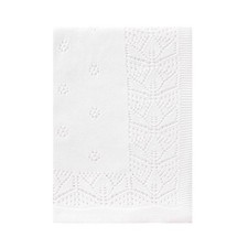 100x80cm White 100 Cotton Knitted Crochet Cellular Newborn Baby Blanket Set