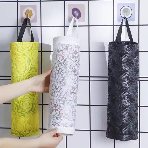 Hanging Garbage Bag Storage Bag Dispenser Kitchen Trash Wal Mounted Grocery Hold