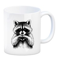 WaschbäR Zeigt Herz Kaffeebecher FüR Tierliebhaber