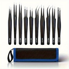 Advanced Robust Stylish 10PCS Anti-Static Stainless Steel Precision Tweezers Set