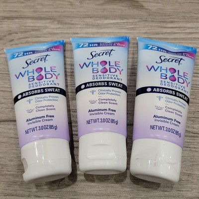 3pk Secret Whole Body Cream Deodorant, Clean Scent, 3 oz ea. BRAND NEW