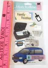 Jolee's Boutique Dimensional Stickers Embellishments Family Vacation Van Crafts 