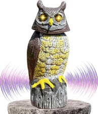 Solar Owl Guard with Motion Detector, Flashing Eyes, Spinning Head, Realistic Ho