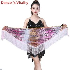 Belly Dance Practice Hip Scarf Dancing Belt Sequin Tassel Waist Chain Outfit