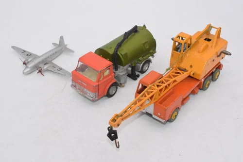 Vintage Dinky Toys Crane Lorry Sweeper & Viking Plane Bundle