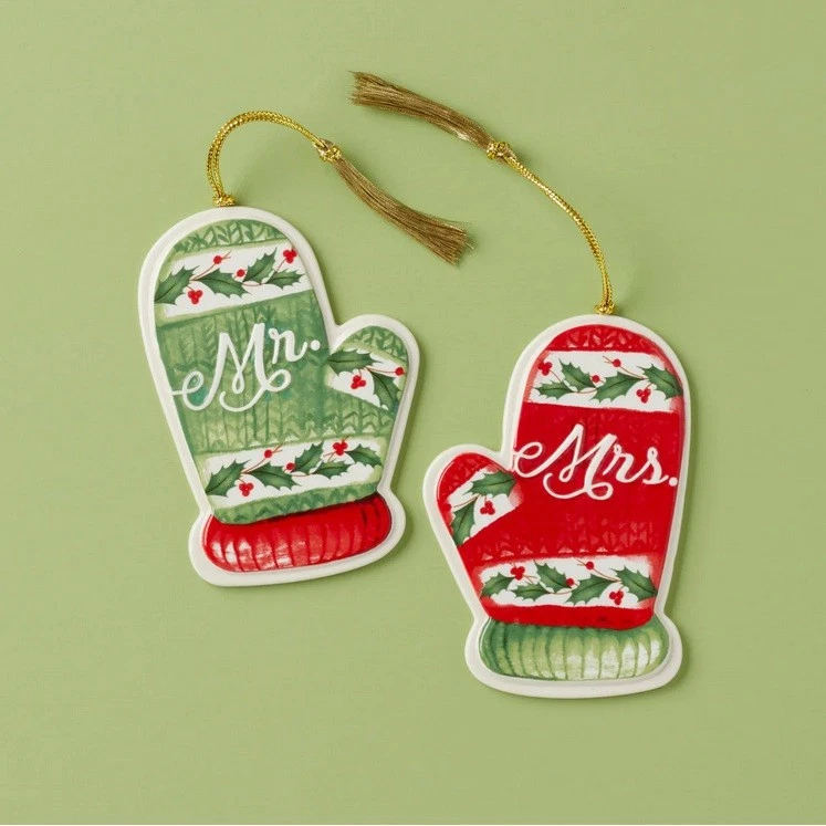 Lenox Mr & Mrs Mitten Ornaments