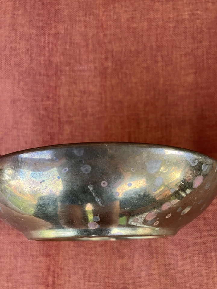 Cuenco de latón recubierto de porcelana japonesa floral 5,5" pintado a mano Foto 4 de 4