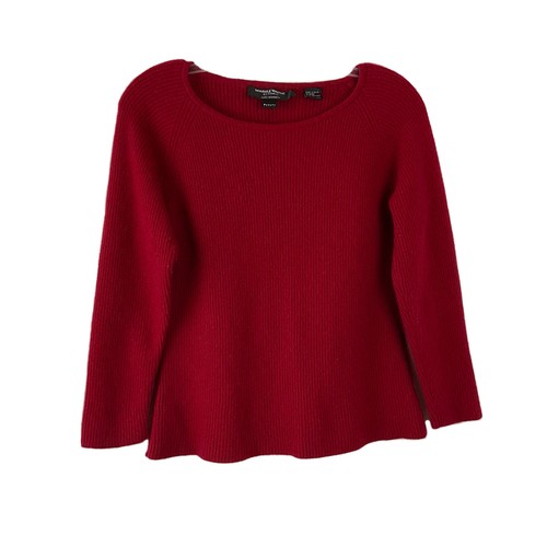 Suéter De Colección Mariele Waithe by Forte 100% Cachemira Rojo Difuso Manga 3/4 Pequeño L - Imagen 1 de 8