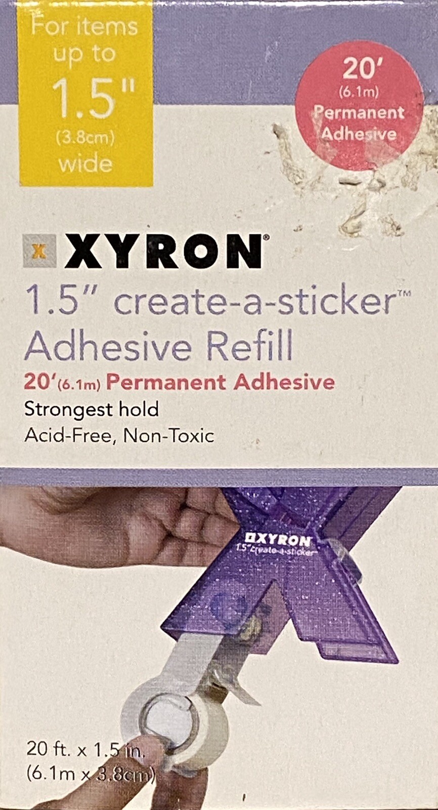 Xyron 1.5” Create a Sticker Adhesive Refill Cartridge AT15520 20