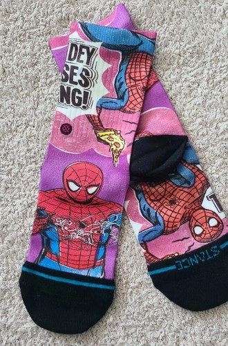 Stance X Marvel Spidey Magenta Poly Crew Socks Sz Large Youth - Picture 6 of 9