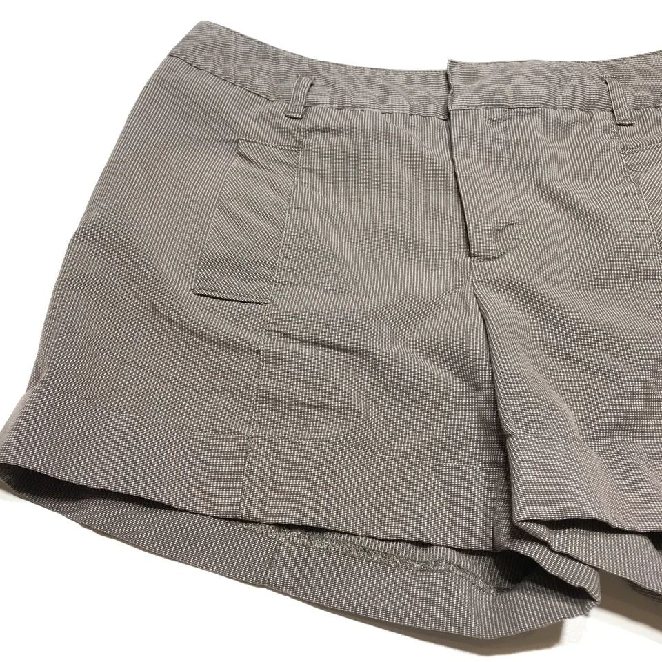Daisy Fuentes Shorts Womens Size 8 Brown Cuffed Striped Active Stretch Mid Waist - Image 4 of 4