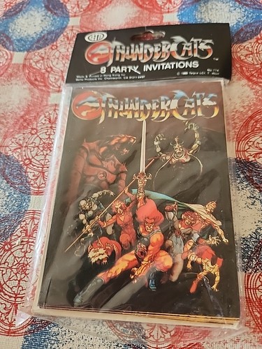Vintage Betta 1985 Thundercats 8 Party Invitations Cards New OLD STOCK MIP - Picture 2 of 2