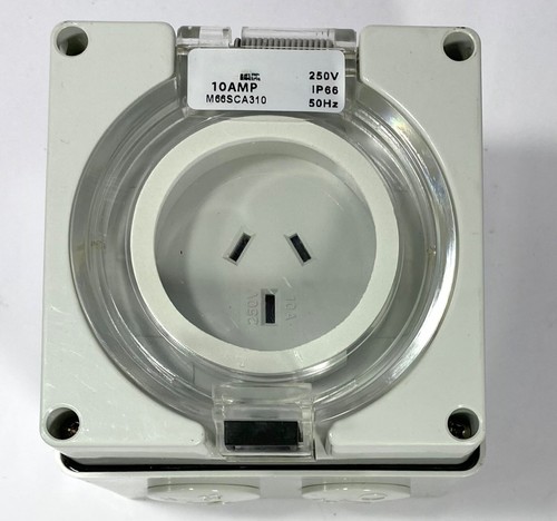 INTERRUPTOR AUTOMÁTICO 10 amperios - Salida de toma de doble polo IP66 3 PINES planos 250 V resistente a la intemperie - Imagen 2 de 9