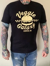 VEGGIE GALAXY T Shirt MEDIUM Animal Advocacy Cambridge Massachusetts VEGAN