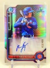 2022 Bowman Chrome 1st Pablo Aliendo Refractor Auto 413/499 Cubs ROOKIE RC SP
