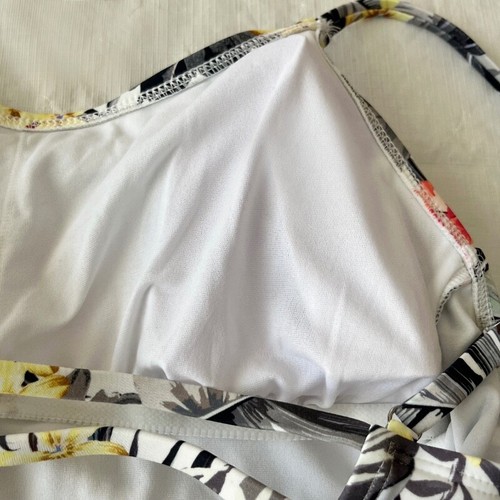 Hurley XL Damen-Badeanzug Einteiler Blumenmuster tropischer Druck neu ohne Etikett Gitterrücken - Bild 3 von 7
