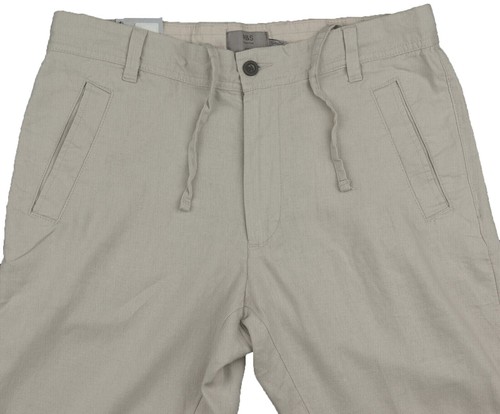 M&S Mens Marks and Spencer Beige Linen Slim Trousers Size 37 Leg 29 LABEL FAULT - Picture 3 of 11