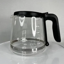 MR COFFEE 12-Cup Glass Carafe Pot Replacement with Black Lid & Handle