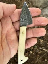 Custom Made Damascus Steel Skinning miniature Knife -379x