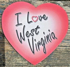West Virginia "I Love WV" Heart Magnet