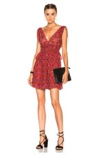 ULLA JOHNSON Noelle Printed Silk-georgette Mini Dress In Ruby size 4 small