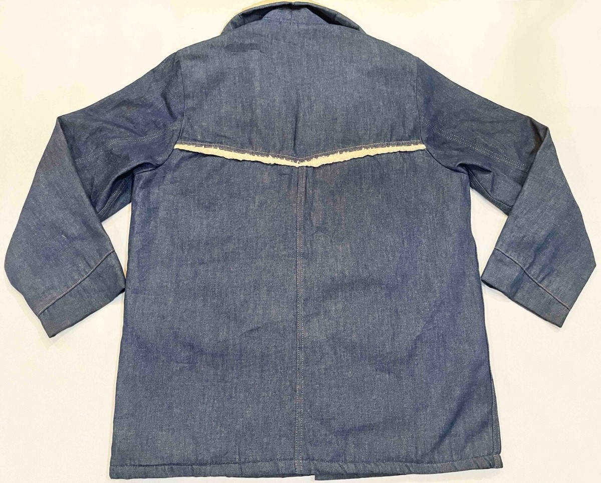 Vintage Roebucks Sears Denim Jean Button Up Jacket Coat Sz 44-R